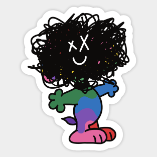 Cartoon Scribble Head Sticker